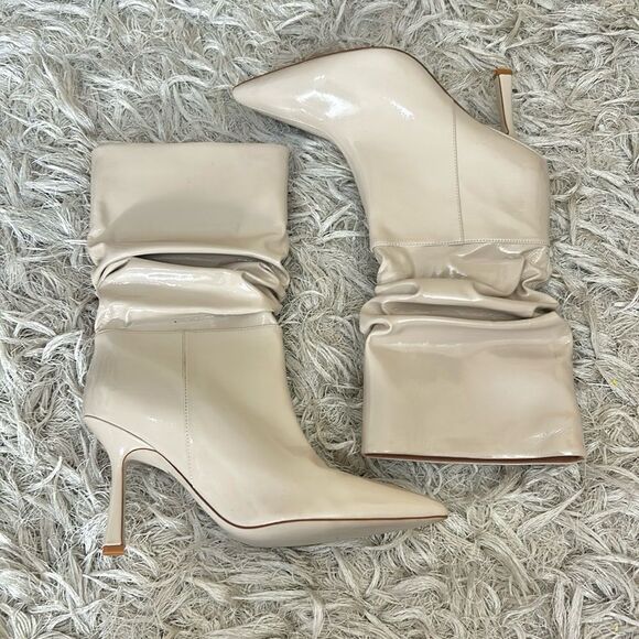 NWOB Jeffrey Campbell Guillo Pointed Toe Slouchy Boots in Ivory Patent size 8.5 - Picture 8 of 14